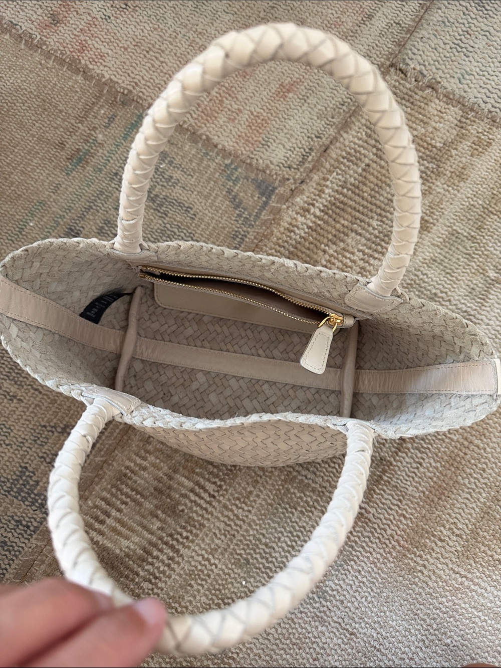 Madewell The Signature Woven Mini Tote in white - Picture 5 of 5